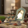 آینه و شمعدان مس طرح فیروزه‌کوب